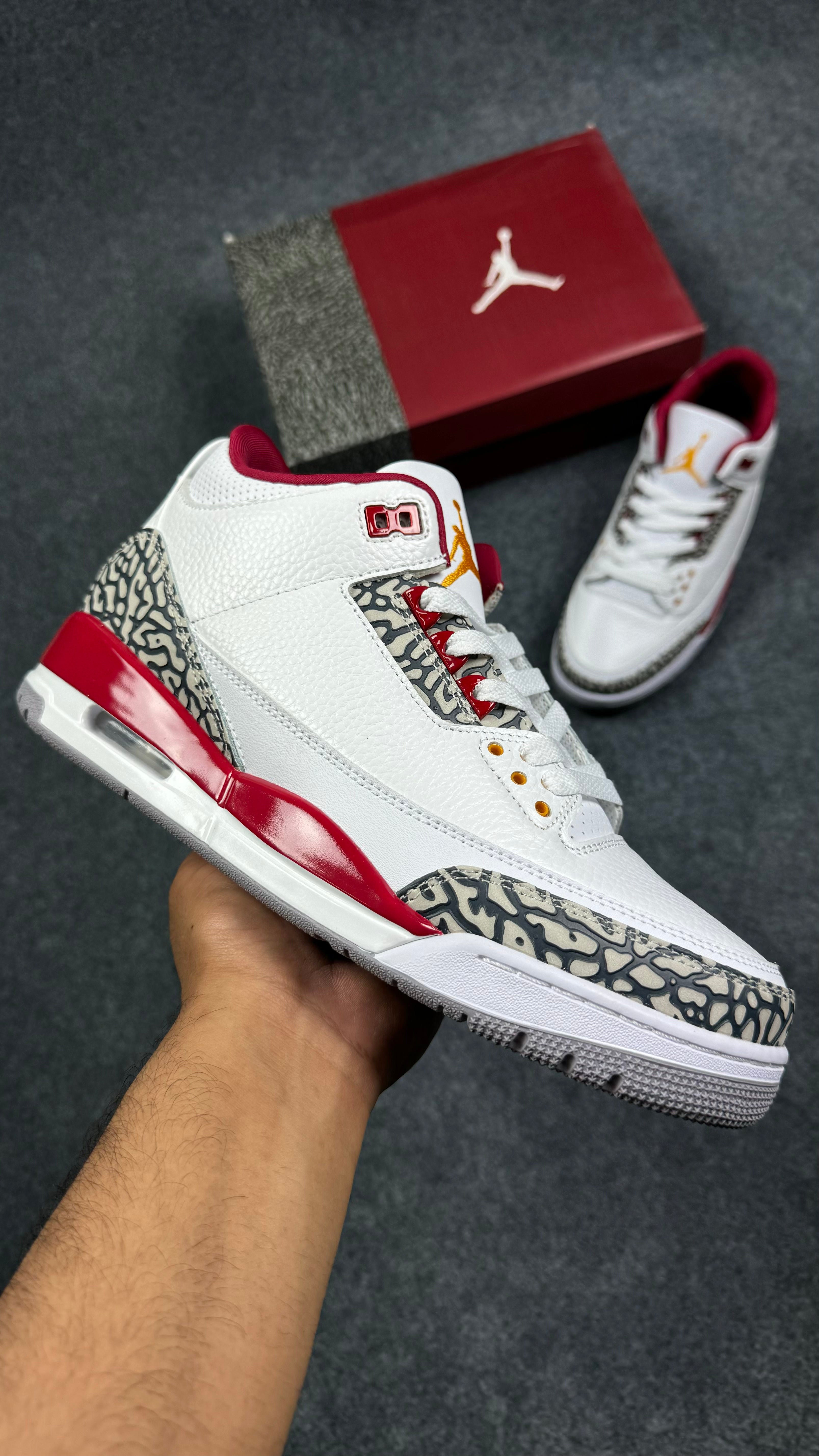 Jordan 3 Retro Cardinal Red (1:1 Mirror Grade)